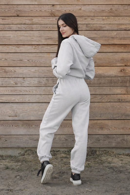 Cozy Komplet Dresowy Dla Koniary - Horse Mom Oversize - Light Asphalt