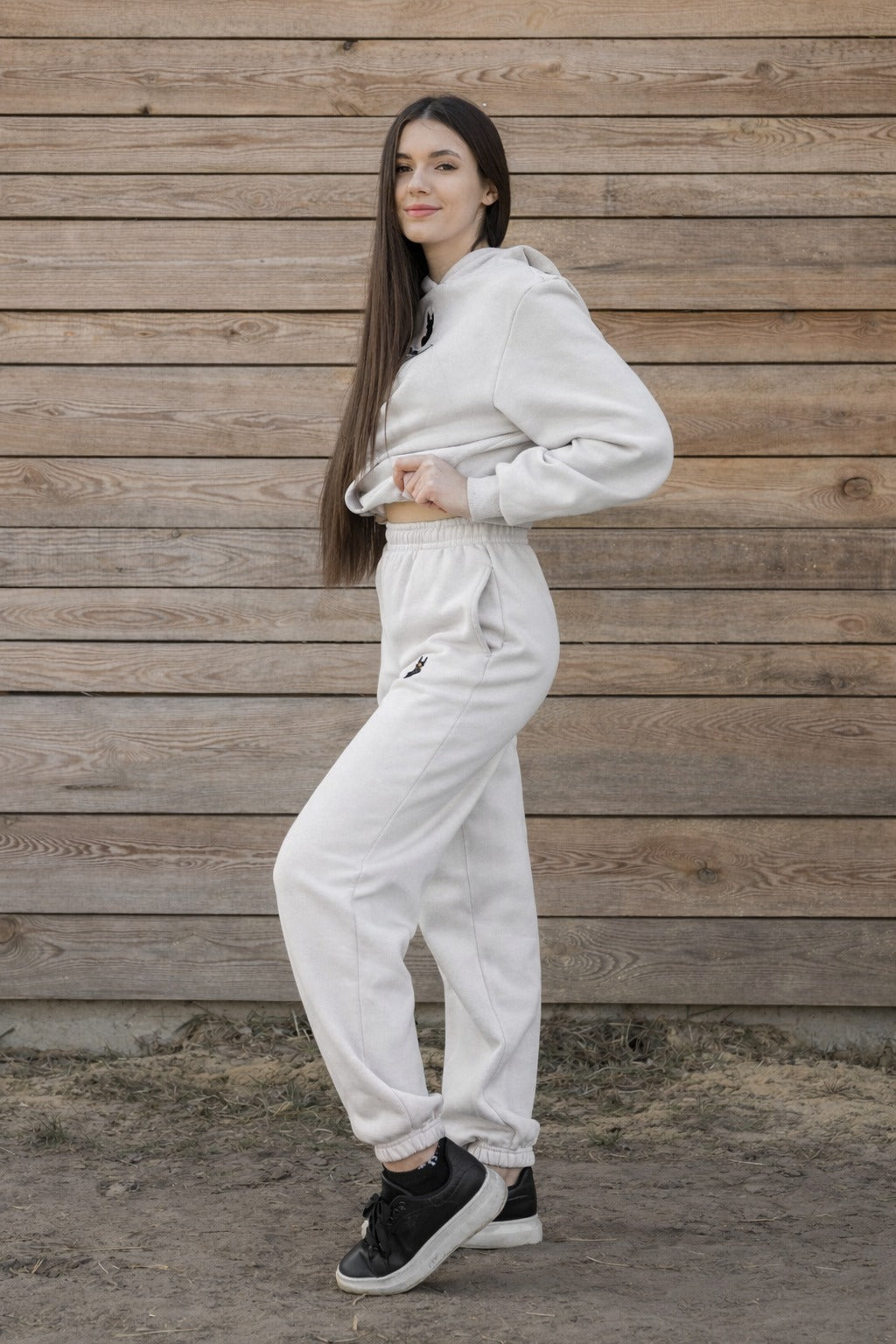 Cozy Spodnie Dresowe dla Koniary - Horse Mom - Light Asphalt