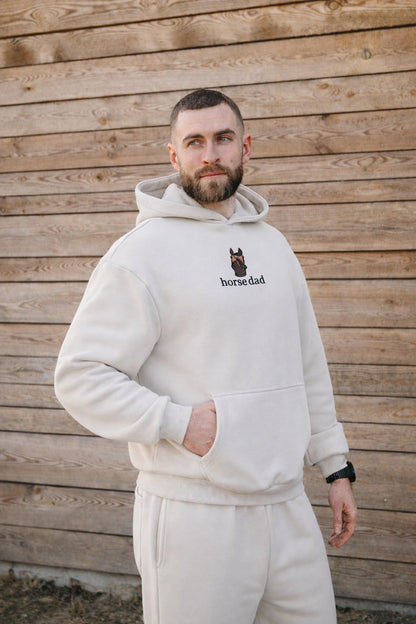 Cozy Bluza dla Koniarza - Horse Dad Oversize - Light Asphalt