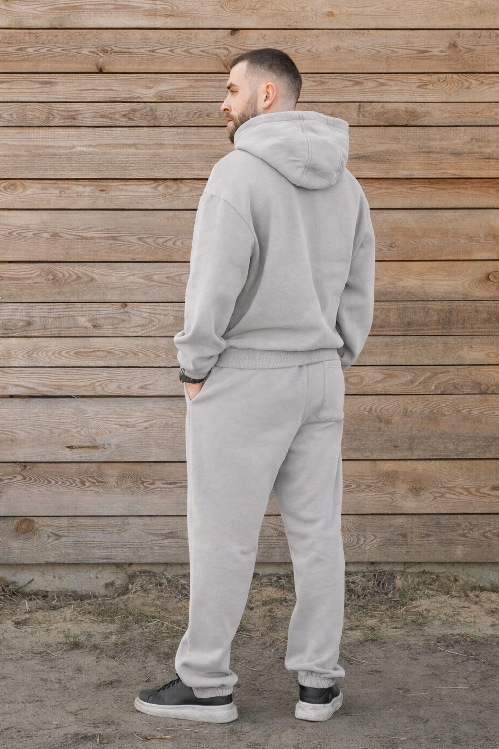 Cozy Komplet Dresowy Dla Koniarza - Horse Dad Oversize - Light Asphalt
