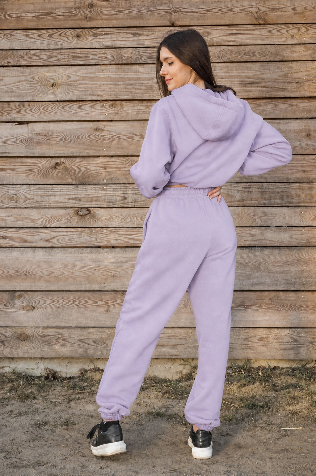 Cozy Komplet Dresowy Dla Koniary - Horse Mom Oversize - Lilac