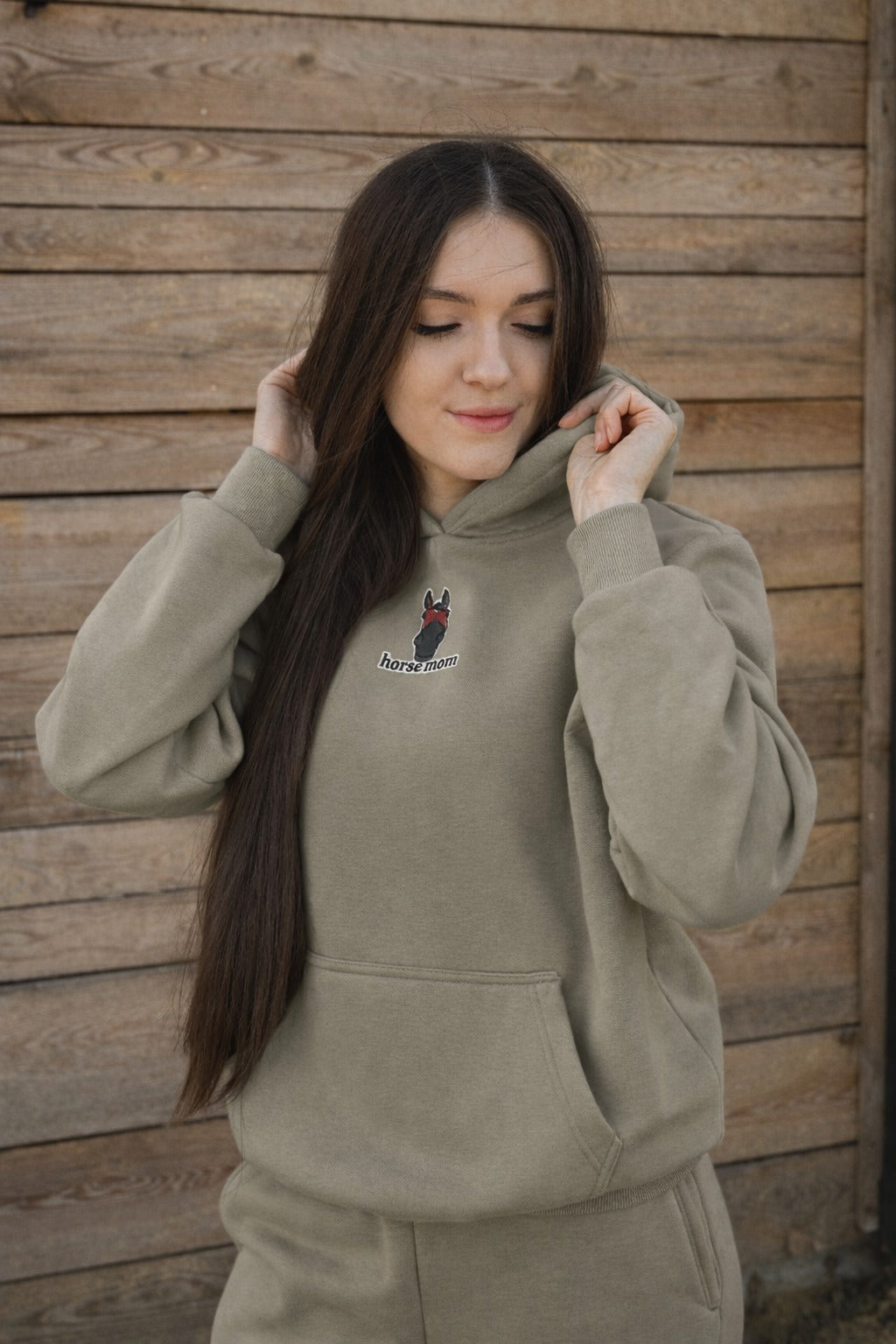 Cozy Bluza dla Koniary - Horse Mom Oversize - Pale Olive