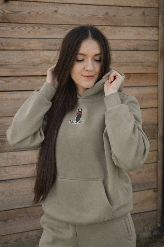 Cozy Bluza dla Koniary - Horse Mom Oversize - Pale Olive