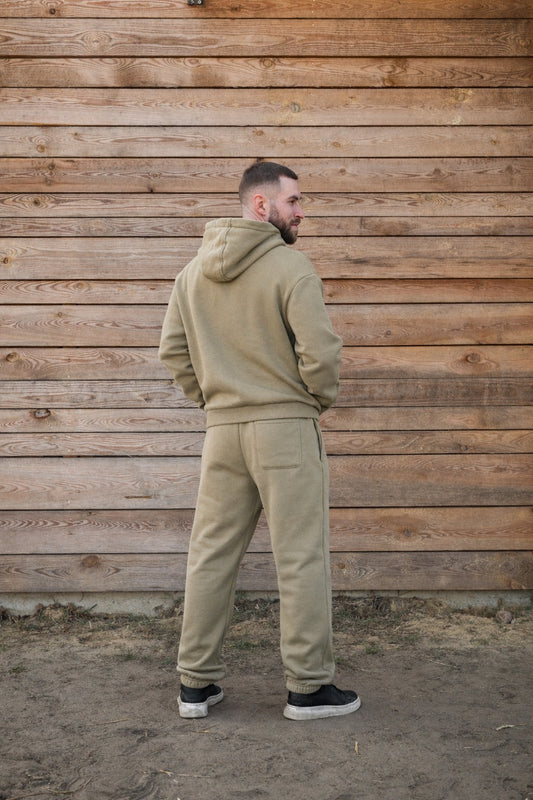 Cozy Komplet Dresowy Dla Koniarza - Horse Dad Oversize - Pale Olive