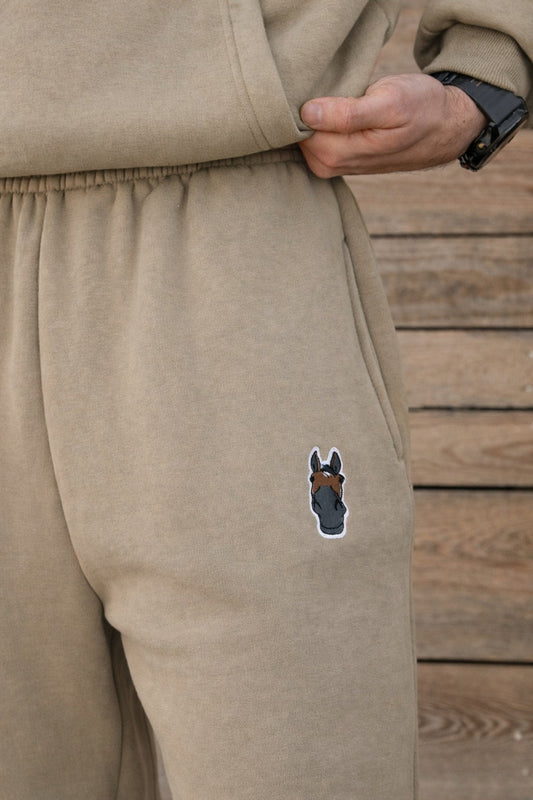 Cozy Spodnie Dresowe dla Koniarza - Horse Dad - Pale Olive