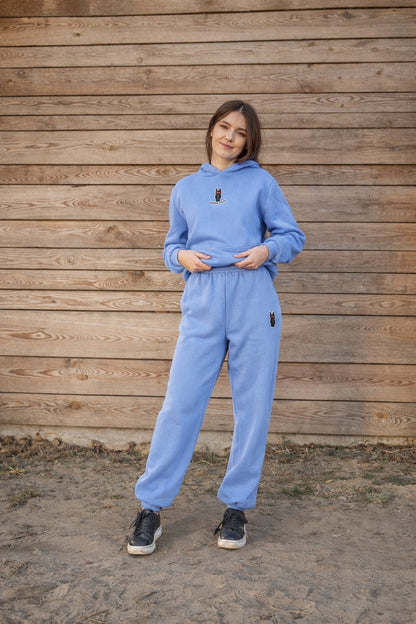 Cozy Spodnie Dresowe dla Koniary - Horse Mom - Powder Blue