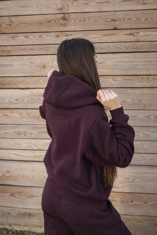 Cozy Bluza dla Koniary - Horse Mom Oversize - Plum Purple