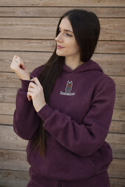 Cozy Bluza dla Koniary - Horse Mom Oversize - Plum Purple