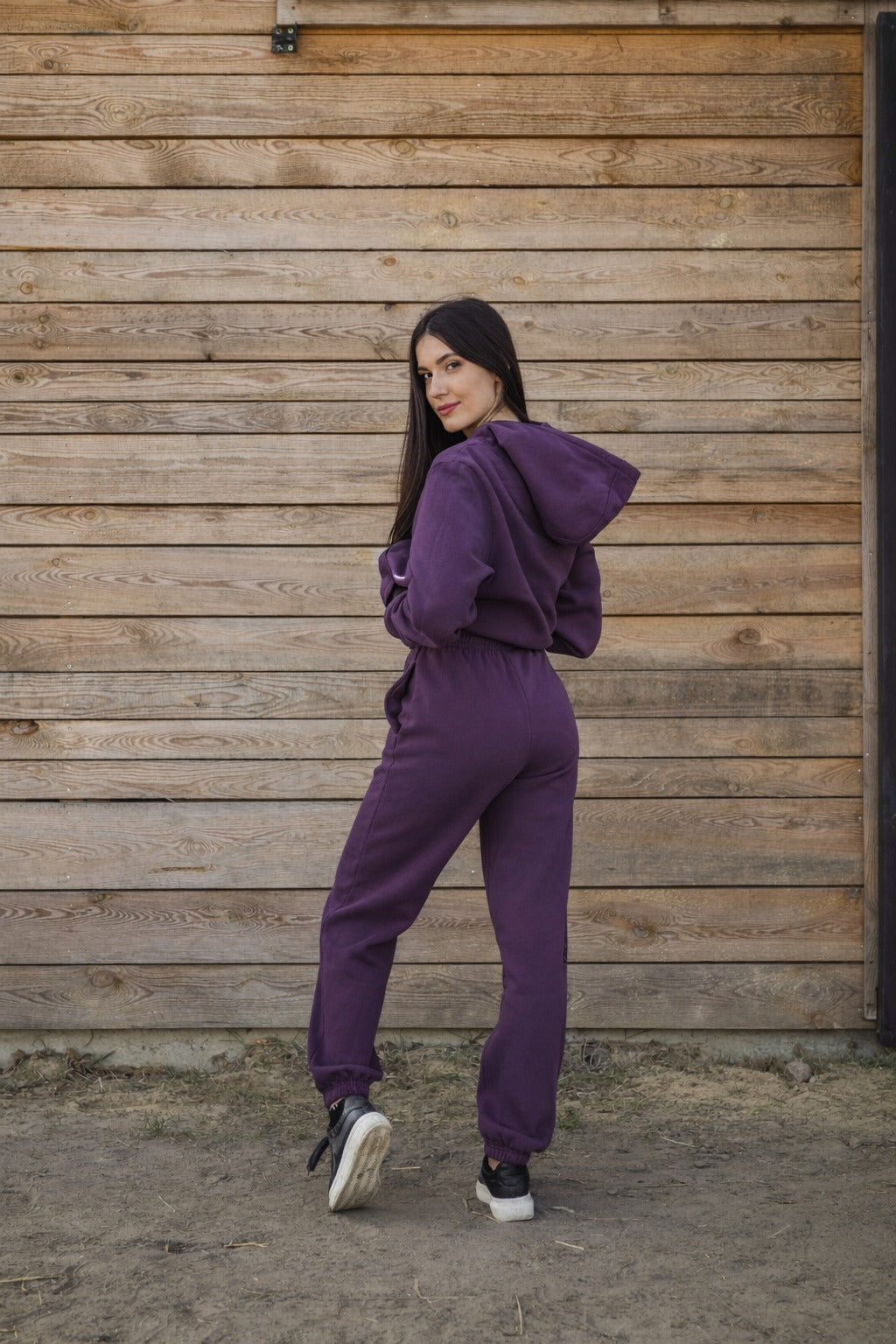 Cozy Spodnie Dresowe dla Koniary - Horse Mom - Plum Purple