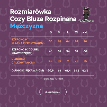 Cozy Rozpinana Bluza dla Koniarza - Horse Dad Oversize - Magnet