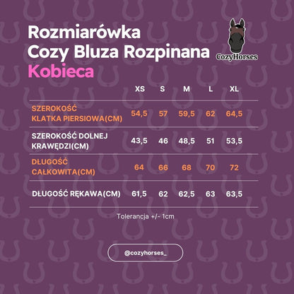 Cozy Rozpinana Bluza dla Koniary - Horse Mom Oversize - Powder Blue