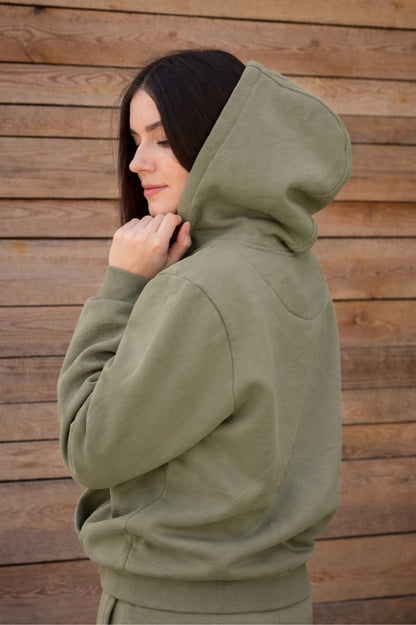 Cozy Bluza dla Koniary - Horse Mom Oversize - Pale Olive