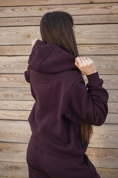 Cozy Bluza dla Koniary - Horse Mom Oversize - Plum Purple