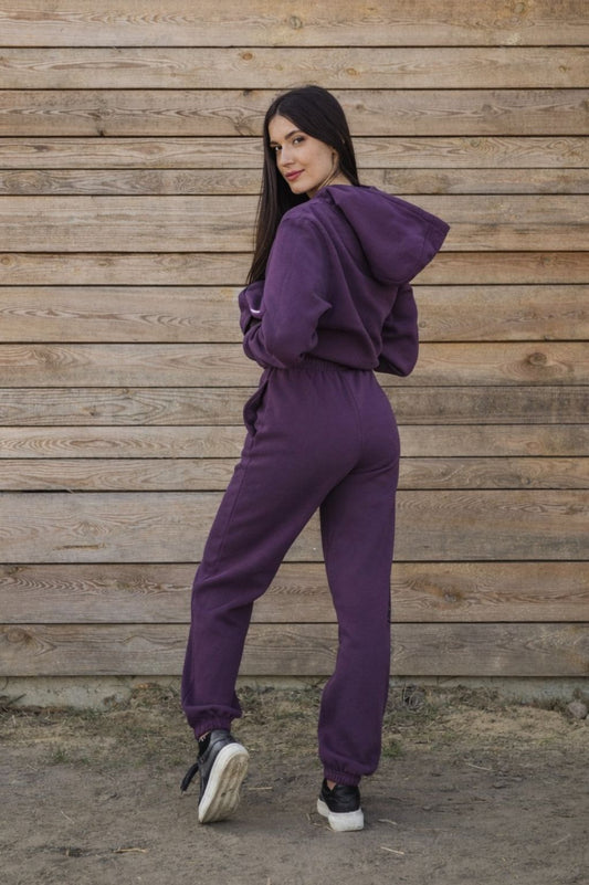 Cozy Spodnie Dresowe dla Koniary - Horse Mom - Plum Purple